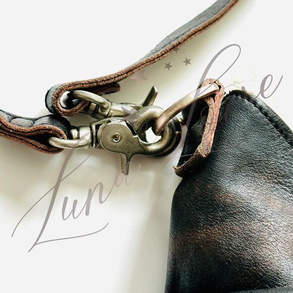 FREE PEOPLE We The Free Baby Leigh Distressed Tote In Aged Graphite NWT - Picture 9 of 14